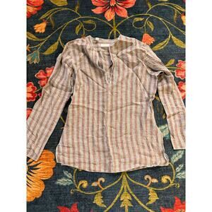 Orian Linen Striped Blouse Size IT 46 / US Small